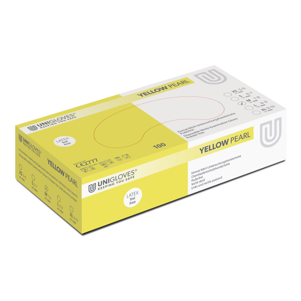 Unigloves Nitrilhandschuhe Yellow PEARL | XS-XL | 100 Stück/Box
