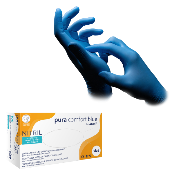 Puracomfort Blue Nitrilhandschuhe | XS-XL | 100 Stück/Box