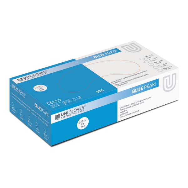 Unigloves Nitrilhandschuhe BLUE PEARL | XS-XL | 100 Stück/Box