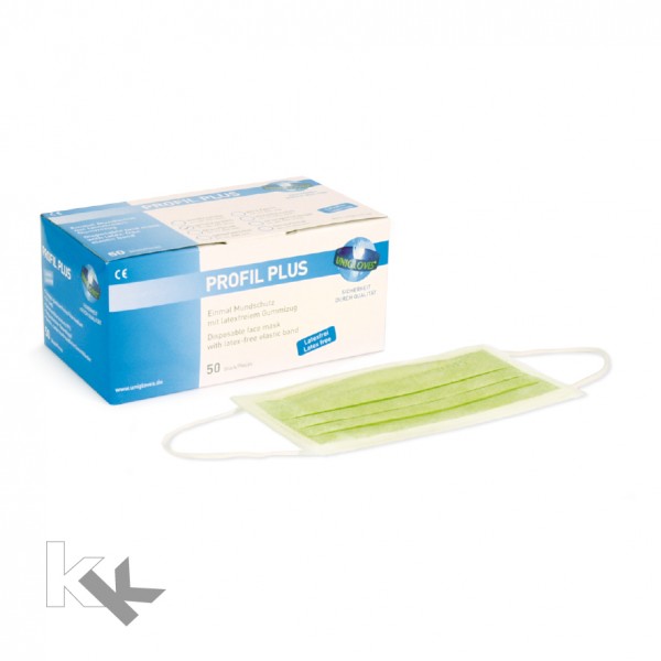 Unigloves Einweg Mundschutz Profil Plus | 3-lagig | Lime | 50 Stück