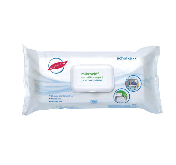 Schülke mikrozid® sensitive wipes premium maxi | Desinfektionstücher | 80 Stück/Packung