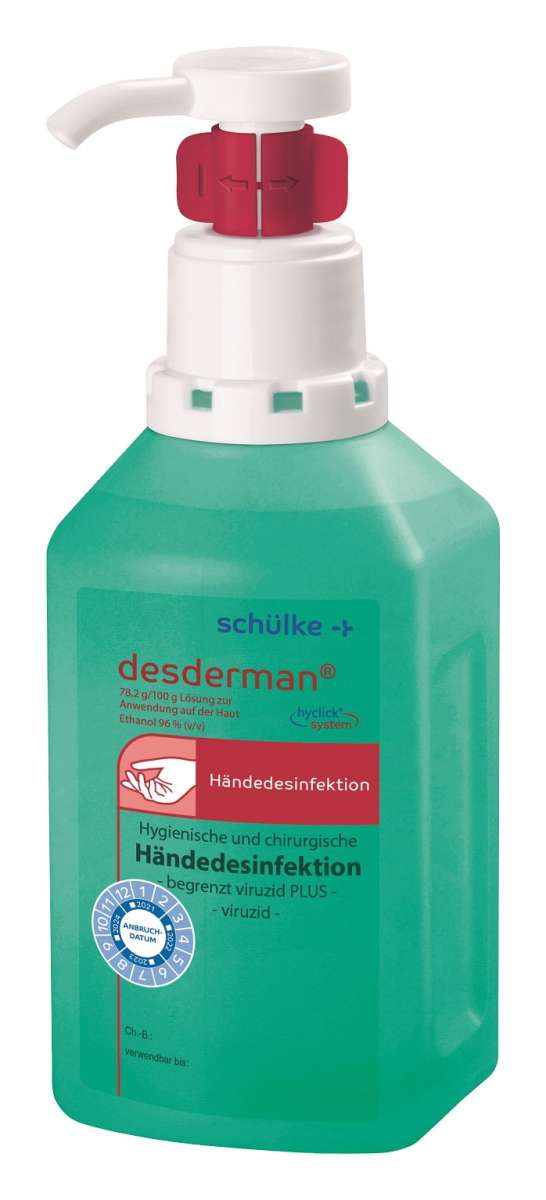 schülke desmanol® pure Händedesinfektion | hyclick® System | 500 ml Flasche | Meier Medizintechnik