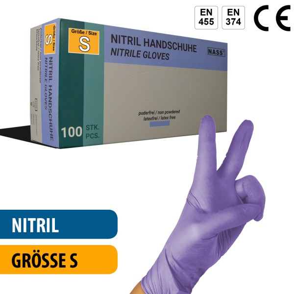 Globus NITRIL-MEDICAL | Violett | S-XL | 100 Stück/Box