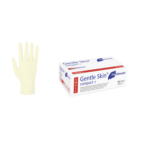 Meditrade Latexhandschuhe Gentle Skin compact+ | XS - XL | 100 Stück/Box