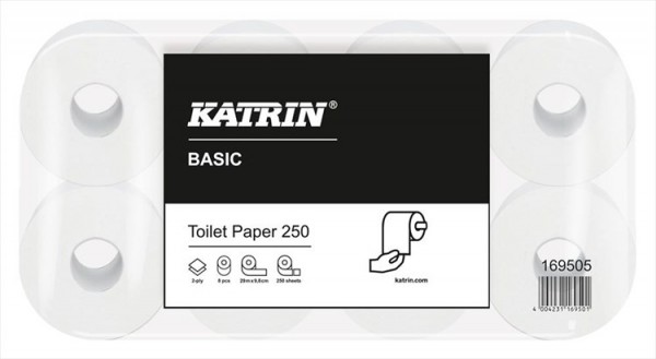 Toilettenpapier KATRIN Basic Toilet Topa 2-lagig 64 Rollen