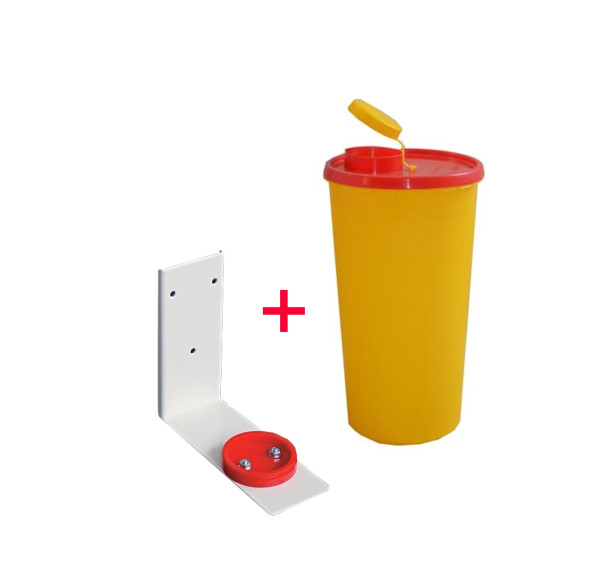 Kanülenabwurfbehälter 2,5 Ltr. inkl. Wandhalterung