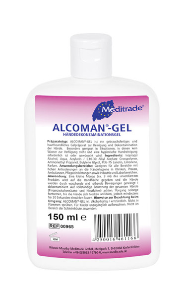 Meditrade ALCOMAN®-Gel Händedekontaminationsgel | 150 ml | Flasche