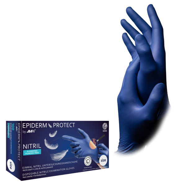 Nitrilhandschuhe EpidermProtect | Für empfindliche Haut | XS -XL | 100 Stück/Box