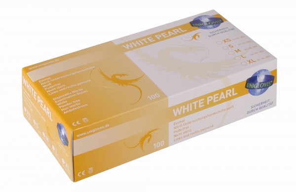 Unigloves Nitrilhandschuhe WHITE PEARL | XS-XL | 100 Stück/Box