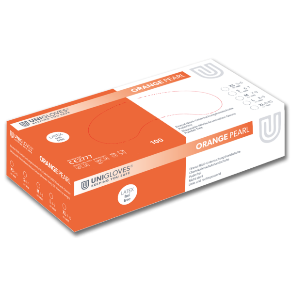 Unigloves Nitrilhandschuhe Orange PEARL | XS-XL | 100 Stück/Box