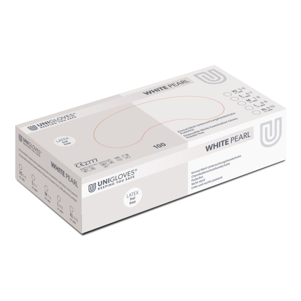 Unigloves Nitrilhandschuhe WHITE PEARL | XS-XL | 100 Stück/Box